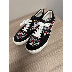 Ground Up Mickey Mouse Black Canvas Low Top Sneakers Shoes Adult Size 12